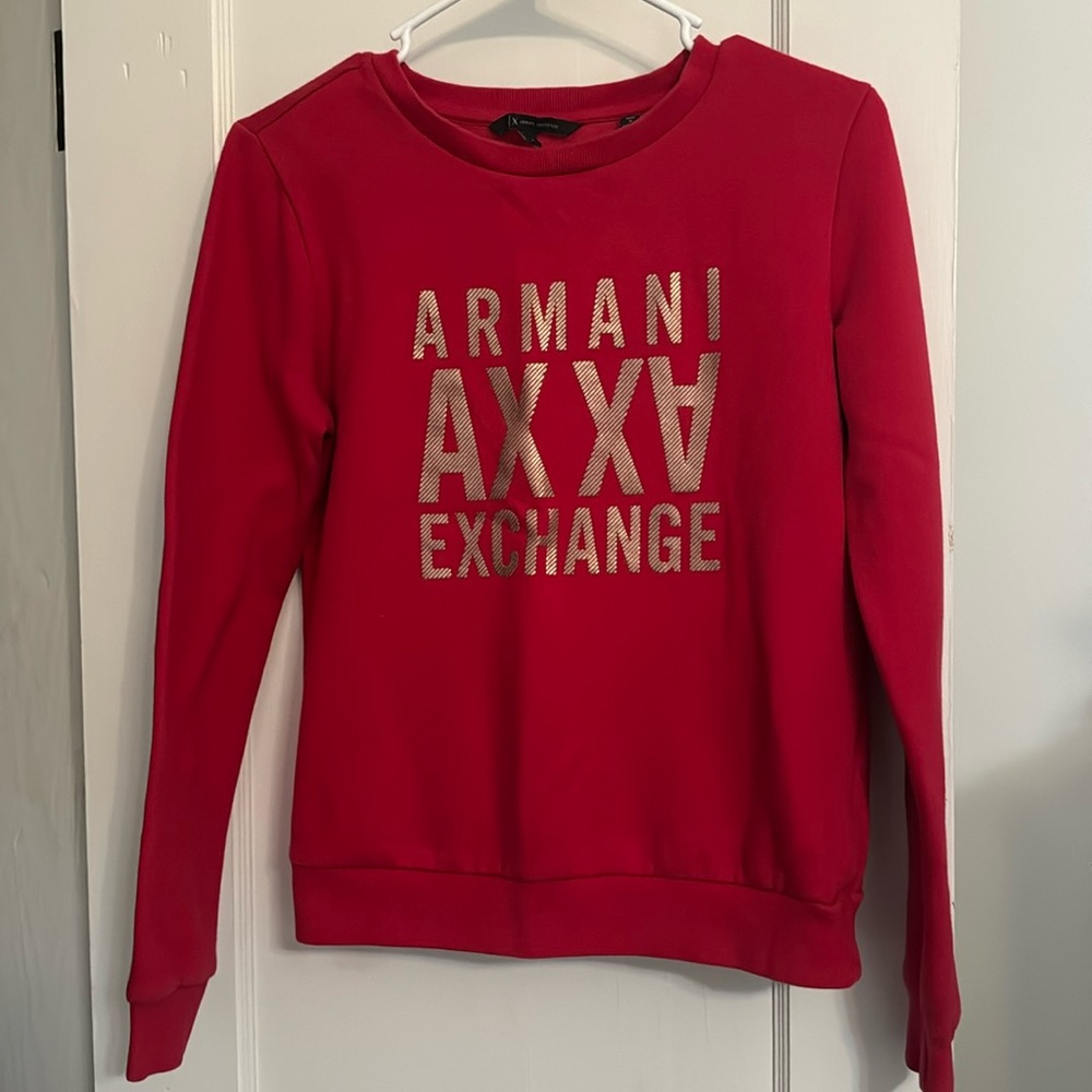 Red Armani Exchange sweater size small
